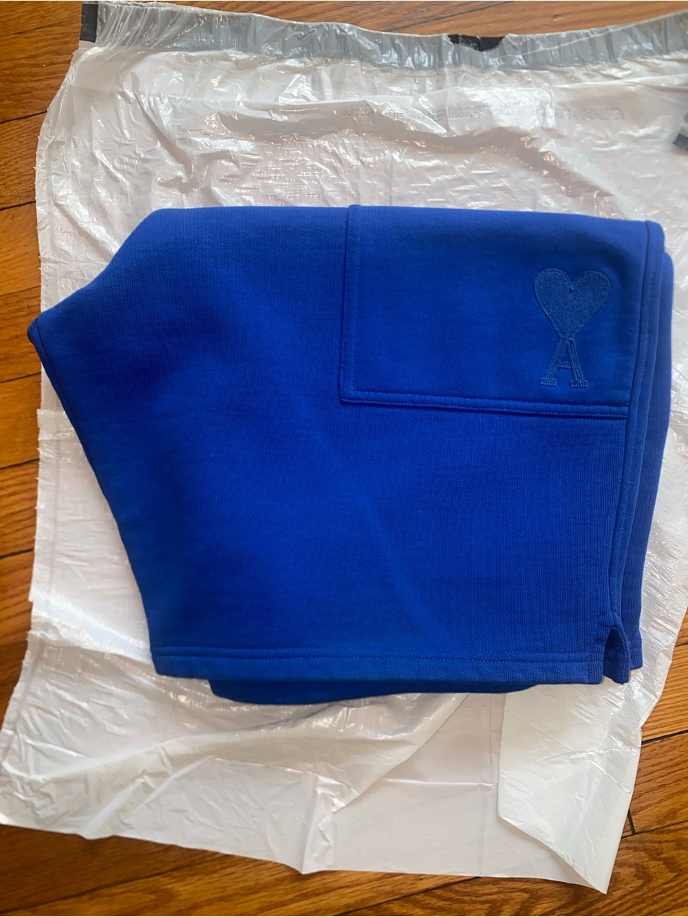 AMI Logo Blue Men’s Casual Patch Pocket Shorts
